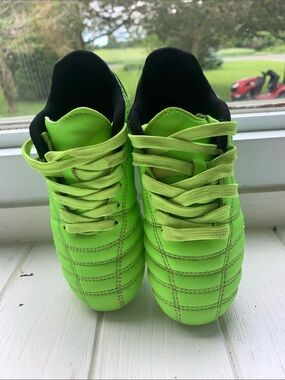 Neon Green Youth Athletic Cleats - Bright Lime Soccer Shoes